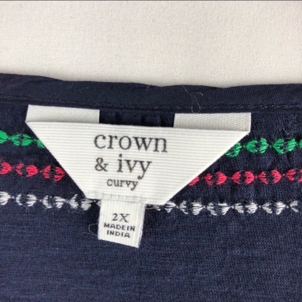 Crown & Ivy Plus Size Large Bell Sleeve Top - NWT - Picture 6 of 7